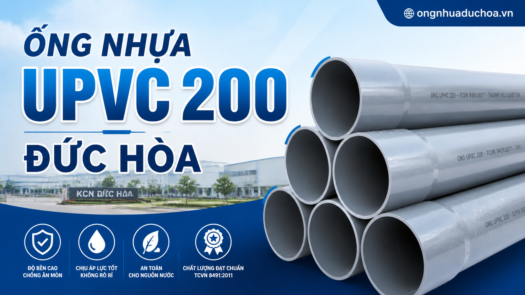 ỐNG NHỰA UPVC 200 ĐỨC HÒA