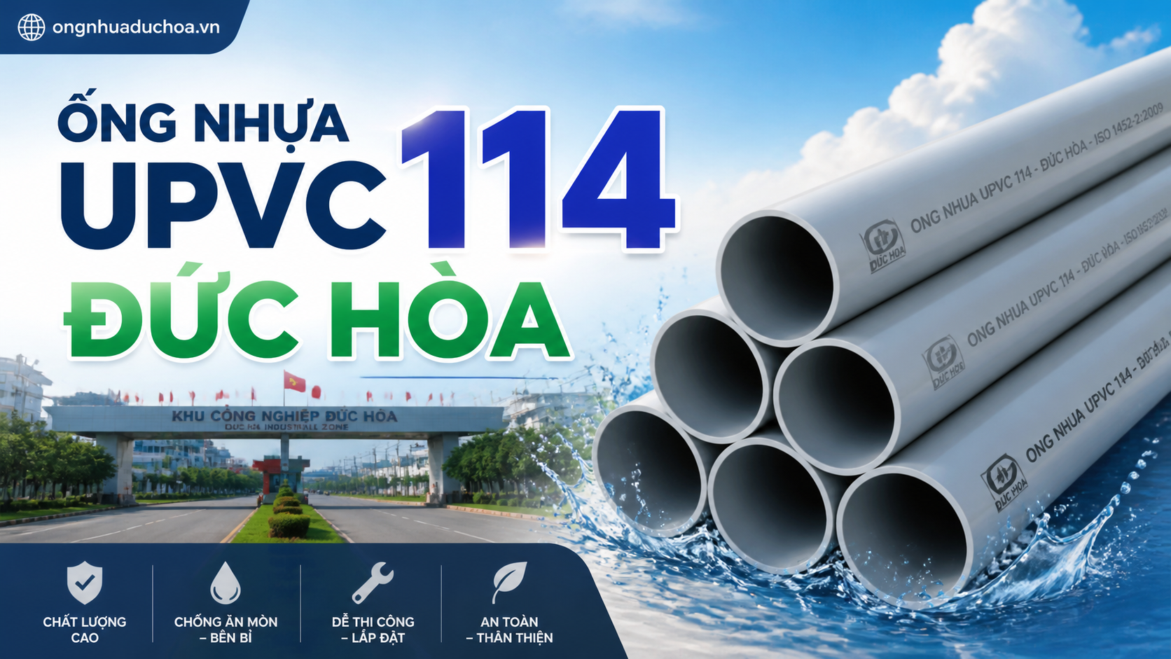 ỐNG NHỰA UPVC 114 ĐỨC HÒA