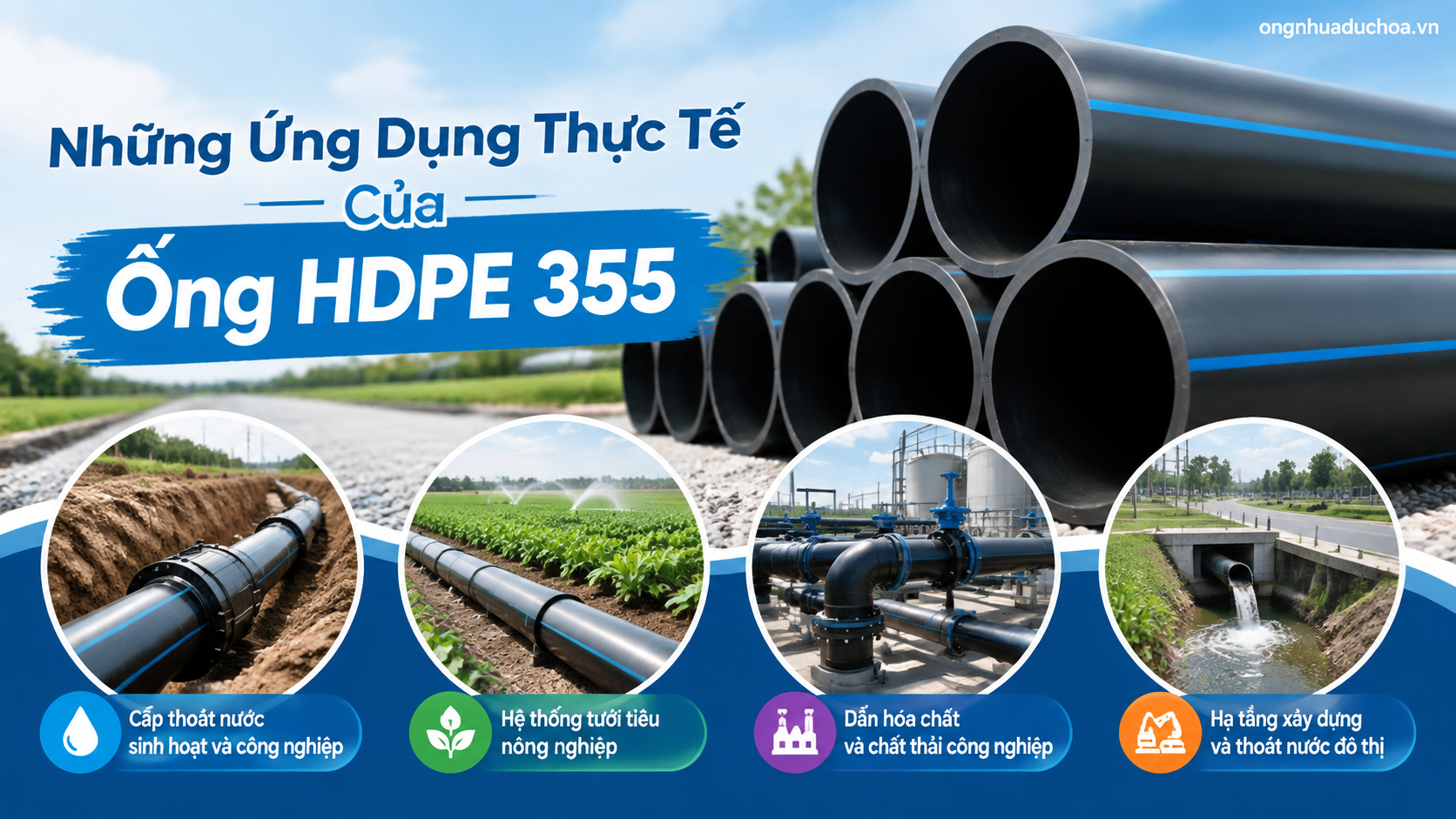 Những Ứng Dụng Thực Tế Của Ống HDPE 355 Những Ứng Dụng Thực Tế Của Ống HDPE 355