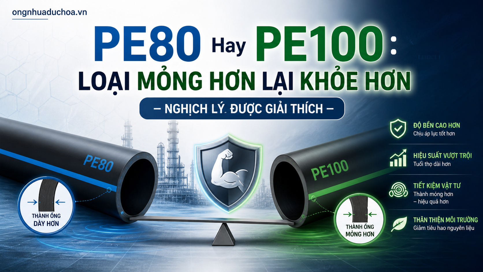 PE80 Hay PE100: Loại Mỏng Hơn Lại Khỏe Hơn – Nghịch Lý Được Giải Thích