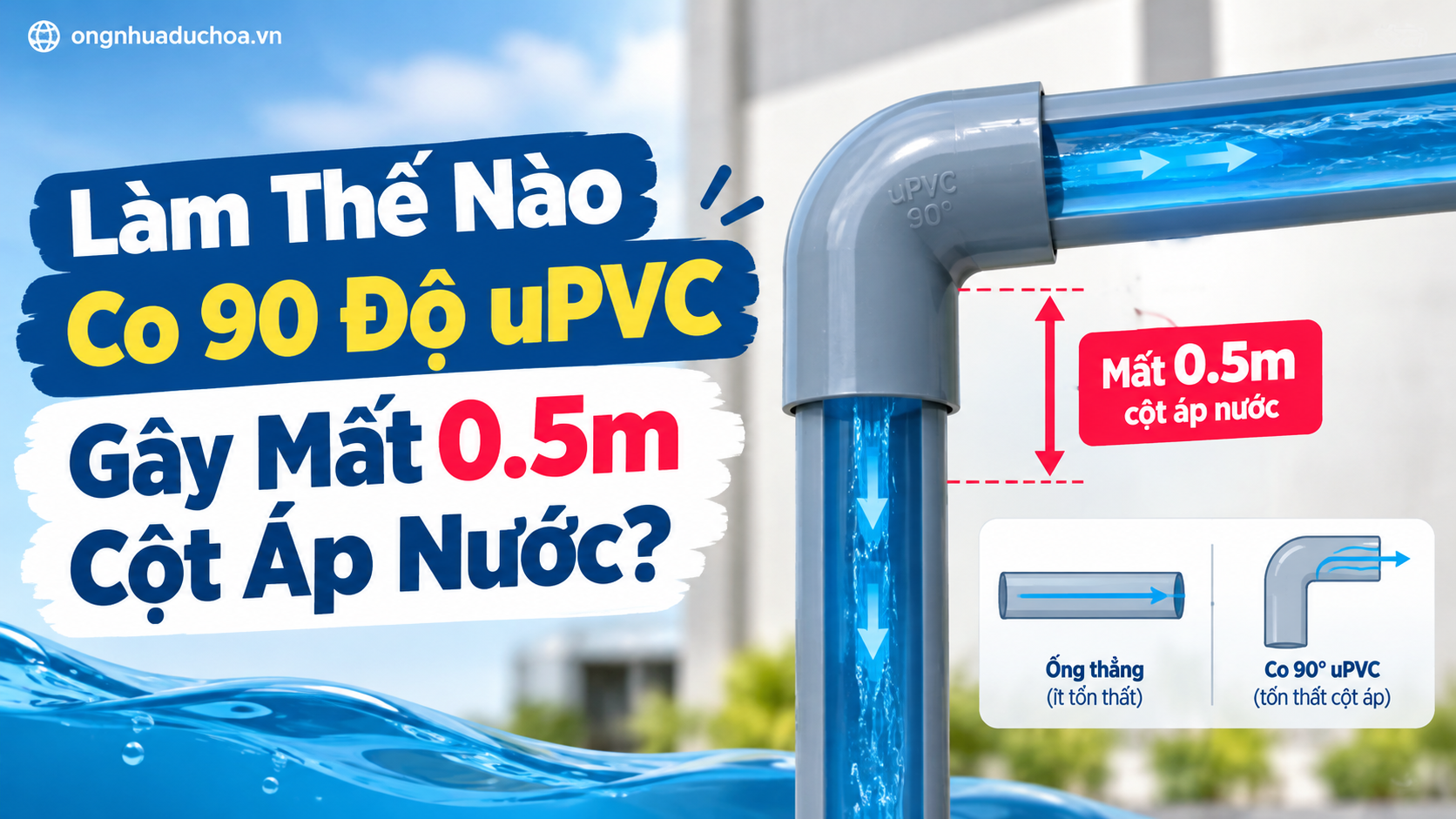 Làm Thế Nào Co 90 Độ uPVC Gây Mất 0.5m Cột Áp Nước?