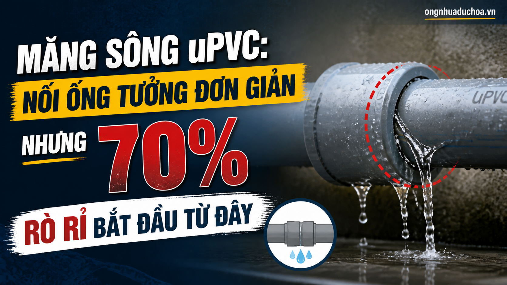 Măng Sông uPVC: Nối Ống Tưởng Đơn Giản Nhưng 70% Rò Rỉ Bắt Đầu Từ Đây