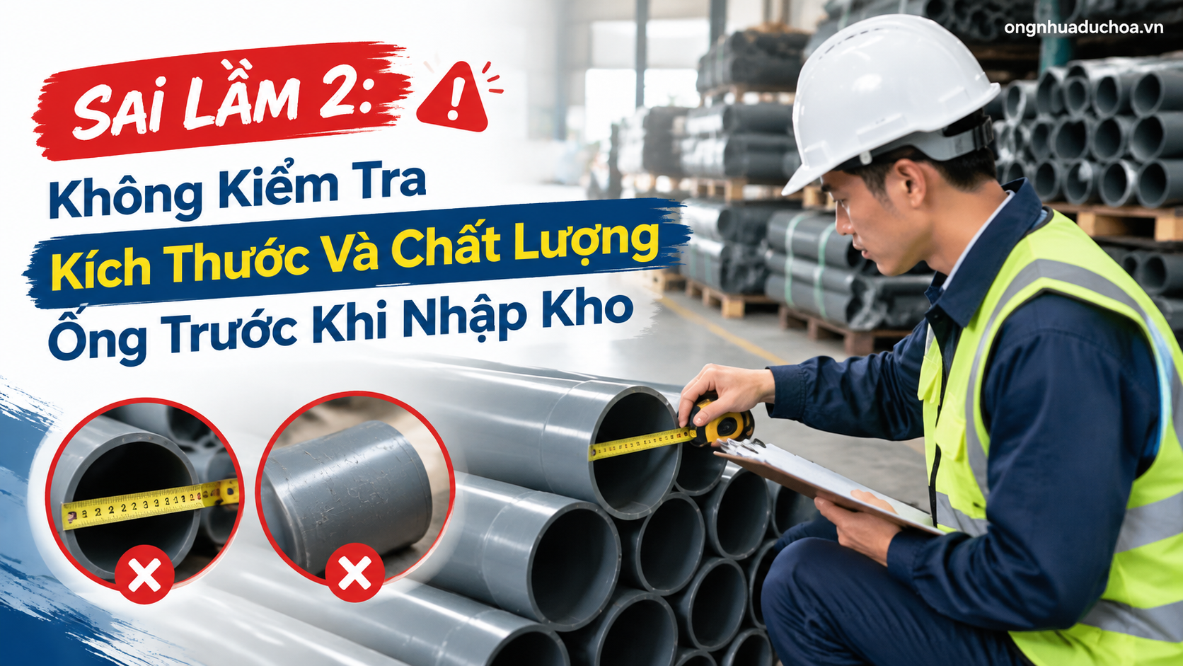 Sai Lầm 2: Không Kiểm Tra Kích Thước Và Chất Lượng Ống Trước Khi Nhập Kho Sai Lầm 2: Không Kiểm Tra Kích Thước Và Chất Lượng Ống Trước Khi Nhập Kho