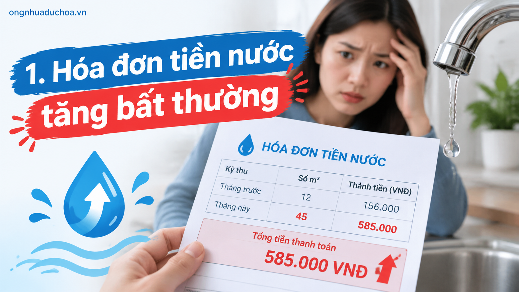 1. Hóa đơn tiền nước tăng bất thường
