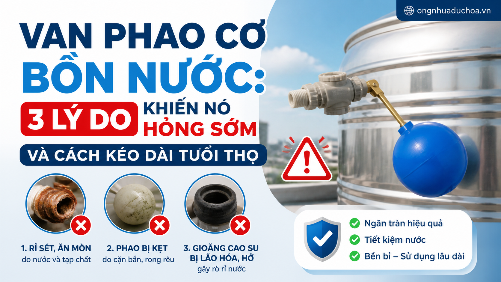 Van Phao Cơ Bồn Nước: 3 Lý Do Khiến Nó Hỏng Sớm Và Cách Kéo Dài Tuổi Thọ