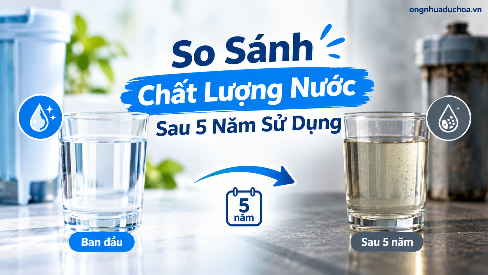 So Sánh Chất Lượng Nước Sau 5 Năm Sử Dụng